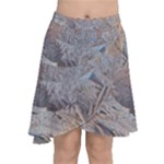 Window Pattern Winter Frost Chiffon Wrap Front Skirt