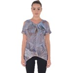 Window Pattern Winter Frost Cut Out Side Drop T-Shirt