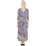 Window Pattern Winter Frost Quarter Sleeve Wrap Maxi Dress