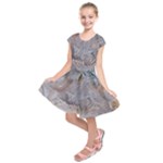 Window Pattern Winter Frost Kids  Short Sleeve Dress