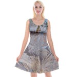 Window Pattern Winter Frost Reversible Velvet Sleeveless Dress