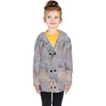 Window Pattern Winter Frost Kids  Double Breasted Button Coat