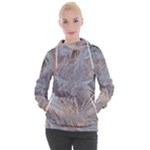 Window Pattern Winter Frost Women s Hooded Pullover