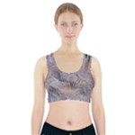 Window Pattern Winter Frost Sports Bra With Pocket