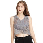 Window Pattern Winter Frost V-Neck Cropped Tank Top