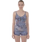 Window Pattern Winter Frost Tie Front Two Piece Tankini