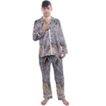 Window Pattern Winter Frost Men s Long Sleeve Satin Pajamas Set