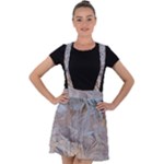 Window Pattern Winter Frost Velvet Suspender Skater Skirt