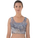 Window Pattern Winter Frost Velvet Crop Top