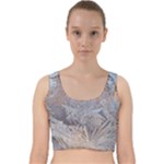 Window Pattern Winter Frost Velvet Racer Back Crop Top