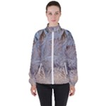 Window Pattern Winter Frost Women s High Neck Windbreaker