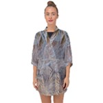 Window Pattern Winter Frost Half Sleeve Chiffon Kimono