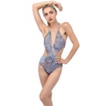 Window Pattern Winter Frost Plunging Cut Out Swimsuit