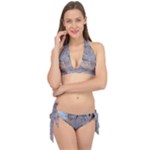 Window Pattern Winter Frost Tie It Up Bikini Set