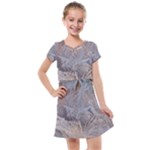 Window Pattern Winter Frost Kids  Cross Web Dress