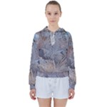 Window Pattern Winter Frost Women s Tie Up Sweat