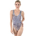 Window Pattern Winter Frost High Leg Strappy Swimsuit