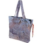 Window Pattern Winter Frost Drawstring Tote Bag