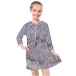 Window Pattern Winter Frost Kids  Quarter Sleeve Shirt Dress