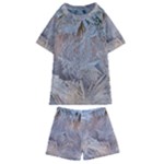 Window Pattern Winter Frost Kids  Swim T-Shirt and Shorts Set