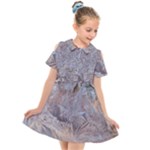 Window Pattern Winter Frost Kids  Short Sleeve Shirt Dress