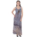 Window Pattern Winter Frost Sleeveless Velour Maxi Dress