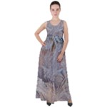 Window Pattern Winter Frost Empire Waist Velour Maxi Dress