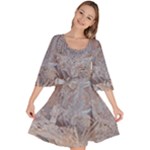 Window Pattern Winter Frost Velour Kimono Dress