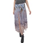 Window Pattern Winter Frost Velour Split Maxi Skirt