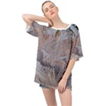 Window Pattern Winter Frost Oversized Chiffon Top