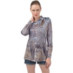 Window Pattern Winter Frost Long Sleeve Satin Shirt