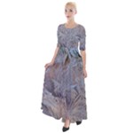 Window Pattern Winter Frost Half Sleeves Maxi Dress