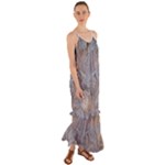 Window Pattern Winter Frost Cami Maxi Ruffle Chiffon Dress