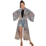 Window Pattern Winter Frost Maxi Kimono