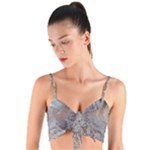 Window Pattern Winter Frost Woven Tie Front Bralet