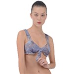 Window Pattern Winter Frost Front Tie Bikini Top