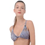 Window Pattern Winter Frost Knot Up Bikini Top