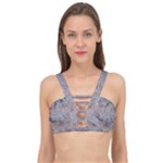 Window Pattern Winter Frost Cage Up Bikini Top