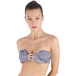 Window Pattern Winter Frost Twist Bandeau Bikini Top