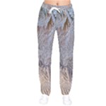 Window Pattern Winter Frost Women Velvet Drawstring Pants