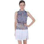 Window Pattern Winter Frost Women s Sleeveless Polo T-Shirt