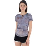 Window Pattern Winter Frost Back Cut Out Sport T-Shirt