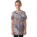 Window Pattern Winter Frost Fold Over Open Sleeve Top