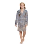 Window Pattern Winter Frost Kids  Long Sleeve Velvet Lounge Robe