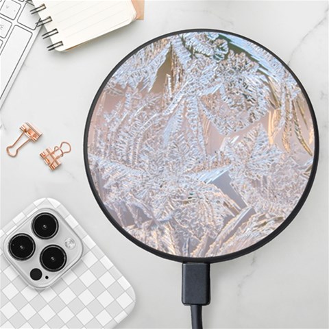 Window Pattern Winter Frost Wireless Fast Charger(Black) from ArtsNow.com