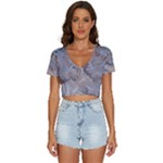 Window Pattern Winter Frost V-Neck Crop Top