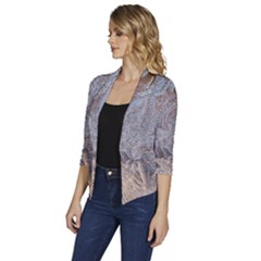 Women s Draped Front 3/4 Sleeve Shawl Collar Jacket 