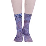 Window Pattern Winter Frost Smooth Crew Length Tube Socks