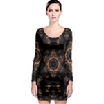 Bronze Age Mandala Long Sleeve Bodycon Dress