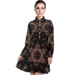 Bronze Age Mandala Long Sleeve Chiffon Shirt Dress